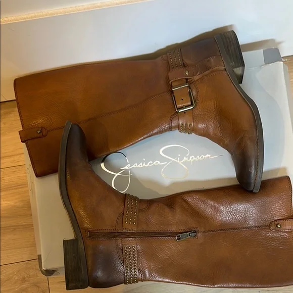 Jessica Simpson Brown Leather Knee-High Boots - Picture 4 of 11